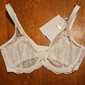 White Lace Balconette Bra with Underwire